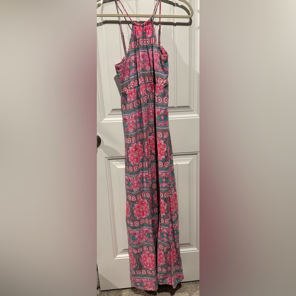 Vineyard Vines Pink Maxi A-Line Skirt with Slit